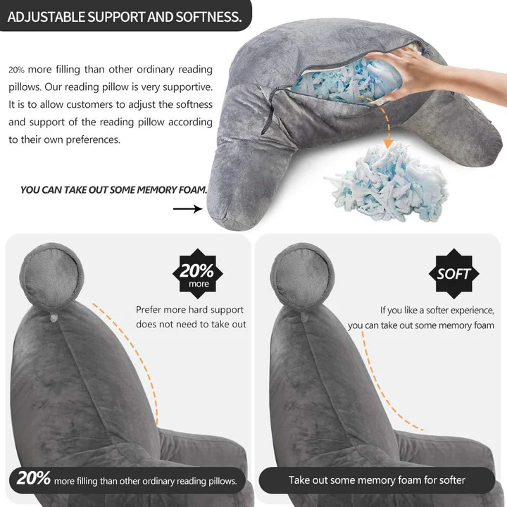 Comfortable Bed Rest Pillow with Arms