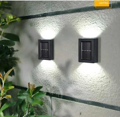 Outdoor Solar Powered Lamp Waterproof Black LED