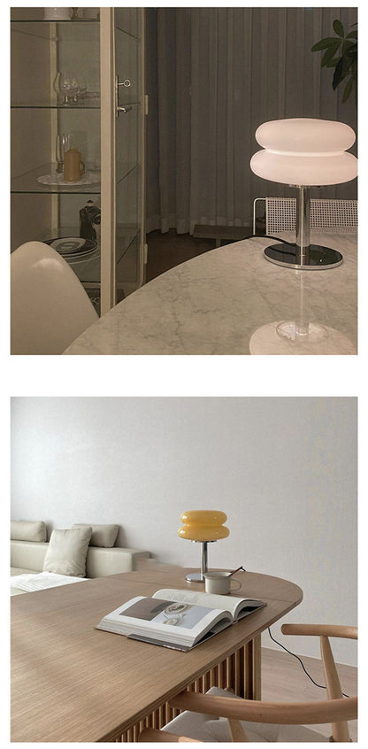 Elegant Glass Desk Lamp - Soft LED Light for Home