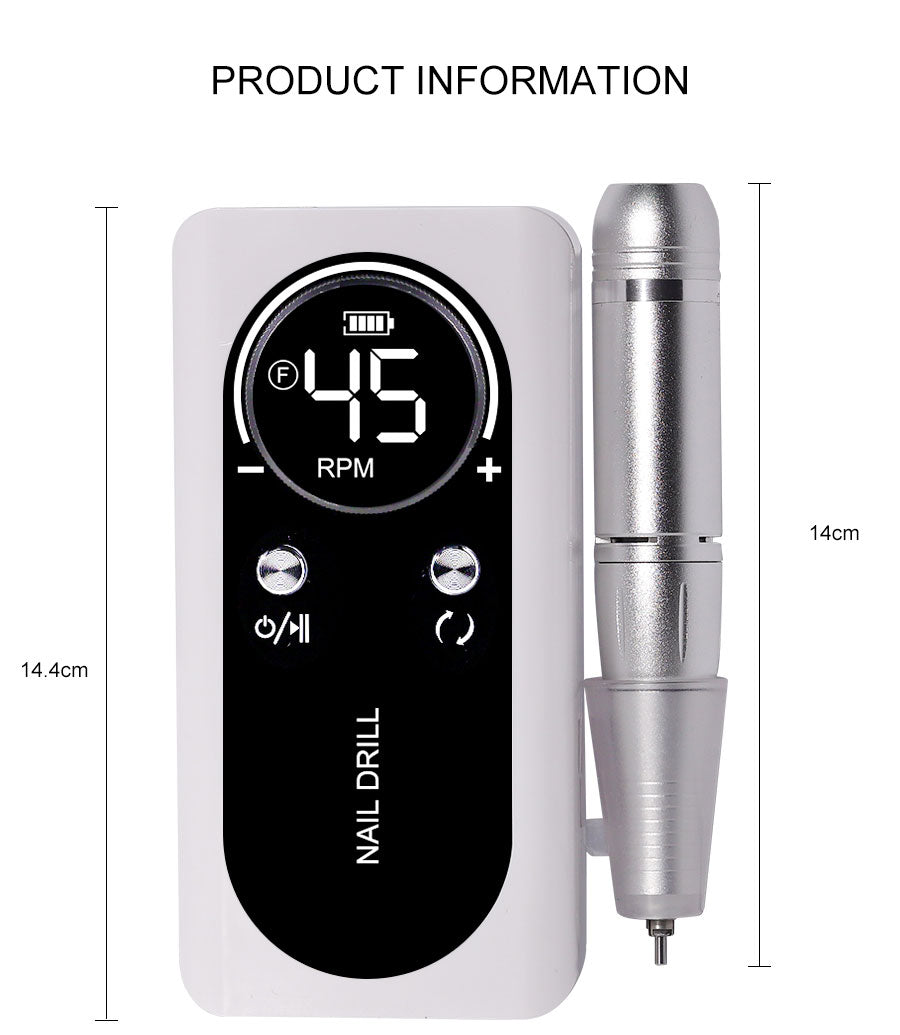 Compact Rechargeable Nail Drill for Acrylic Nails