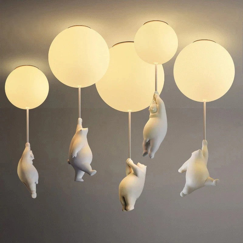Colorful Teddy Bear Hot Air Balloon Lamp