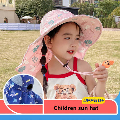 Kids UV Protective Sun Hat with Adjustable Strap - Fesara