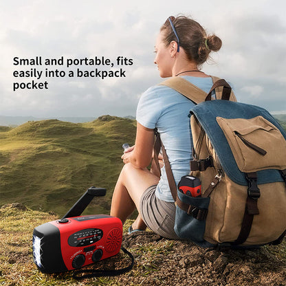 Portable Emergency Radio with Flashlight and Power Bank