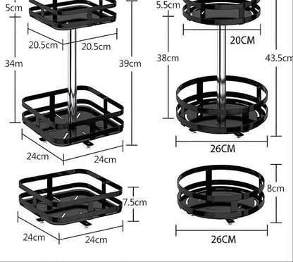 Compact Rotating Shelf Storage Organizer