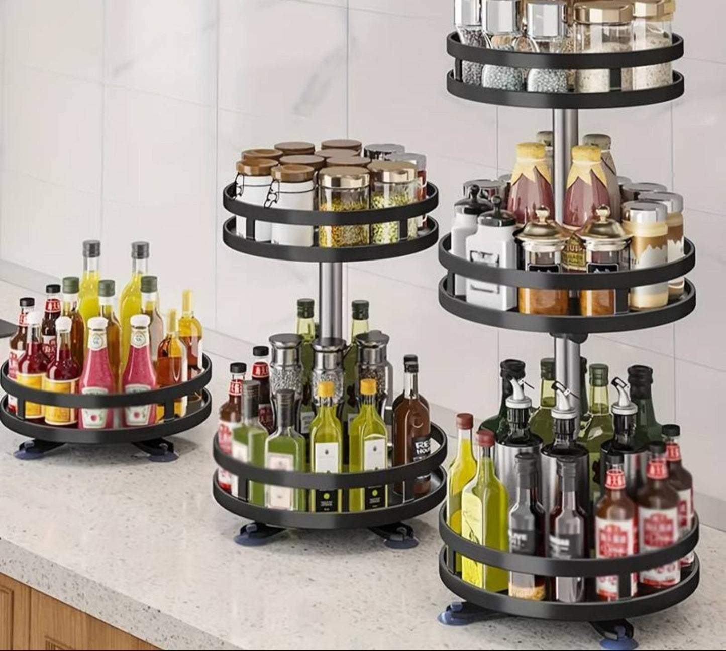 Compact Rotating Shelf Storage Organizer - Fesara