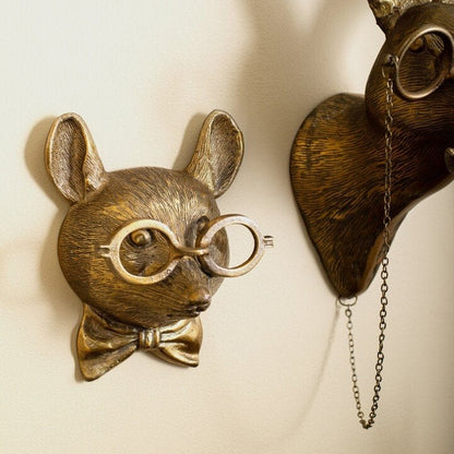 Colorful Animal Head Wall Art - Fun Hand Painted Resin Figures