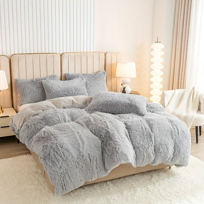 Cozy Fesara Plush Duvet Cover Set with Zipper