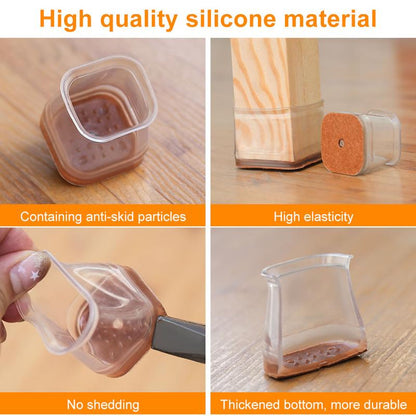 Fesara | Transparent Furniture Leg Protectors with Felt Bottoms