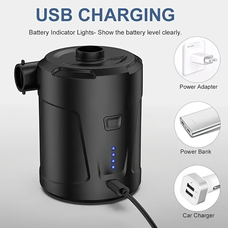 Portable USB Air Pump for Inflatable Mattresses & Camping
