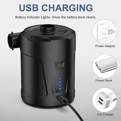 Portable USB Air Pump for Inflatable Mattresses & Camping