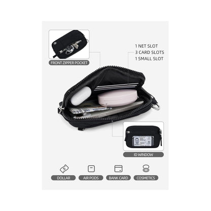 Fesara | Fashionable Nylon Wristlet Purse with Many Pockets