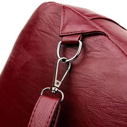 Secure Leather Ladies Backpack - Genuine Soft Sheepskin Rucksack