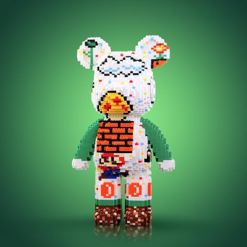 Colorful Building Block Bear Toys - Fun DIY Display Figures