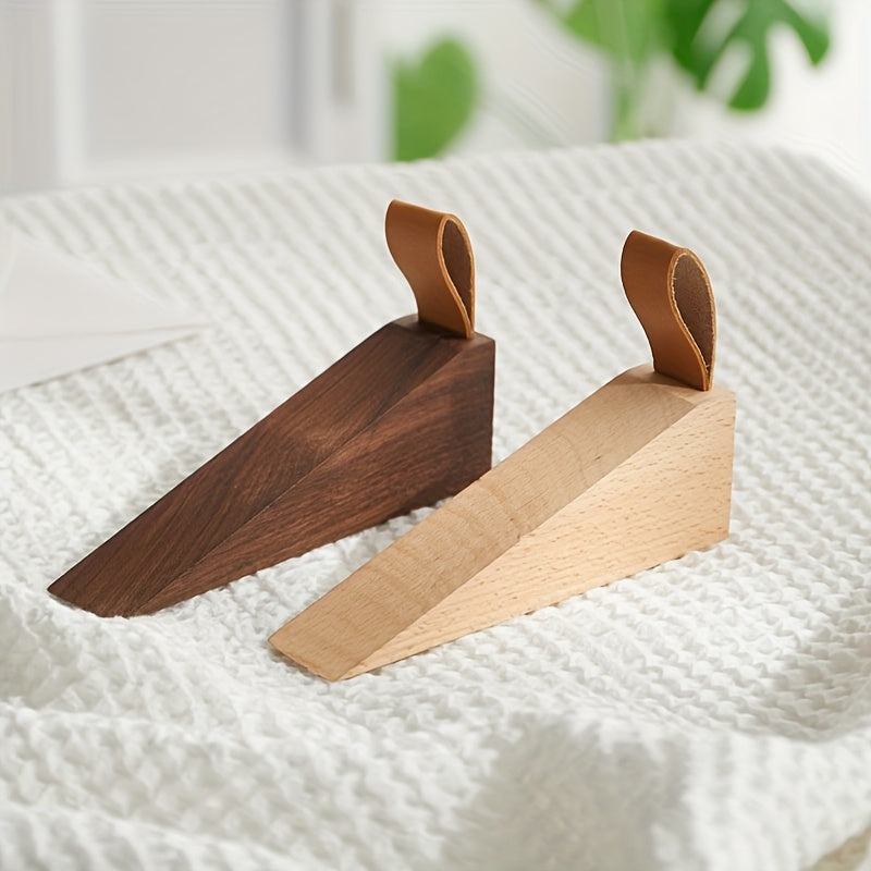 Rustic Wood Door Wedge with Rubber Grip Base