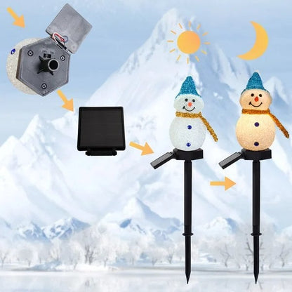 Outdoor Solar Snowman Garden Light