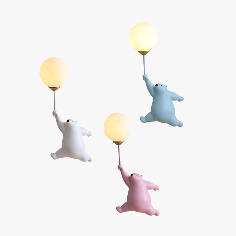 Colorful Kids LED Wall Light in Clear Plastic