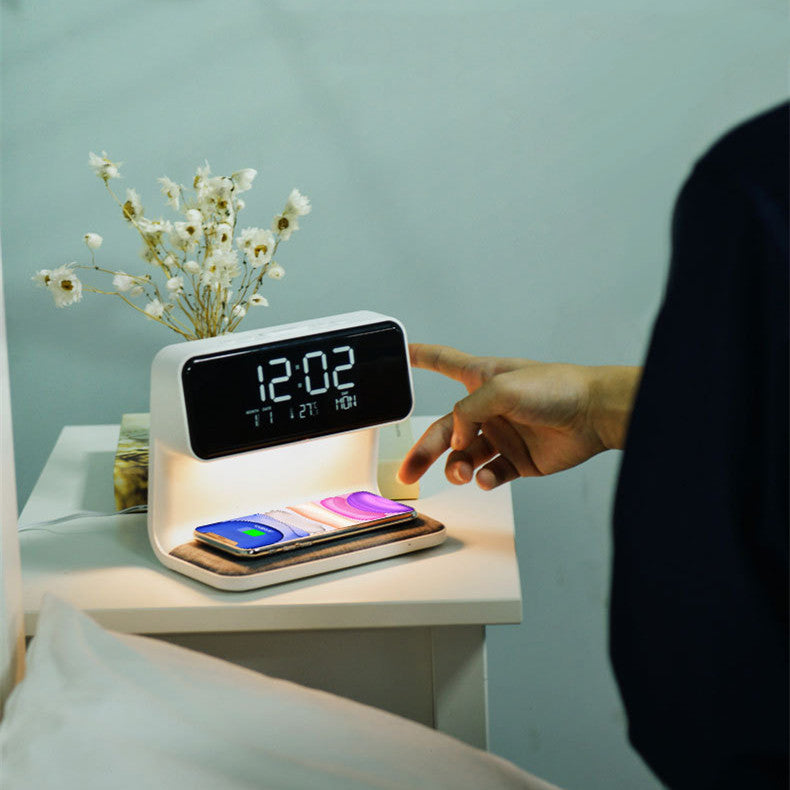 Smart Bedside Table Lamp with USB Charger and Clock