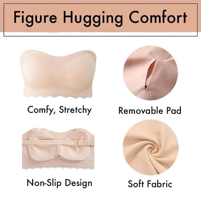 Plus Size Seamless Strapless Boost Bra