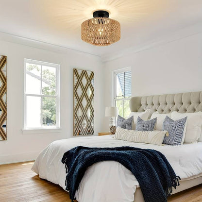 Rustic Wooden Ceiling Lamp