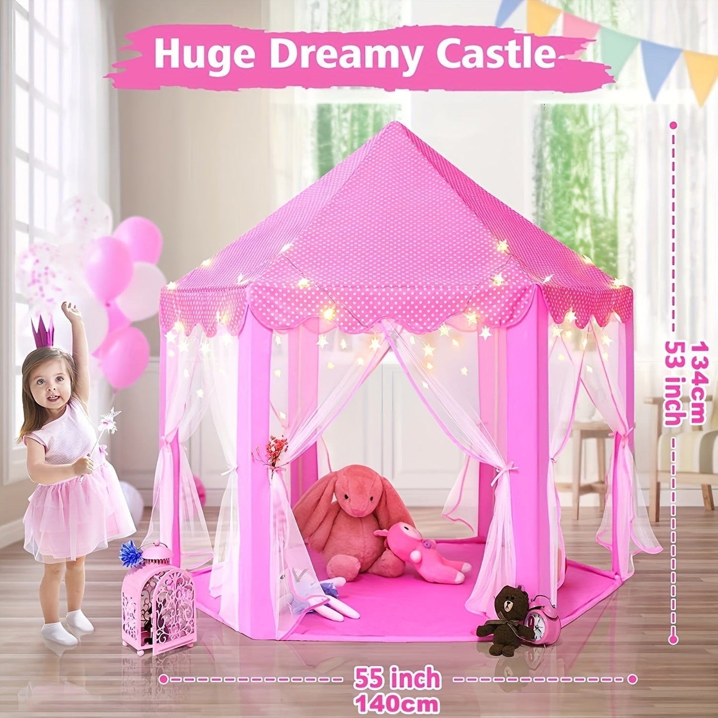 Pink Fairy Playhouse Tent for Kids