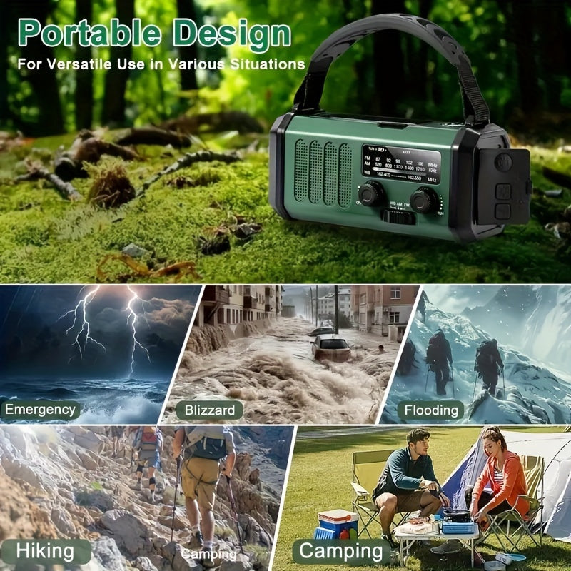 Portable Solar Powered Emergency Radio with Power Bank