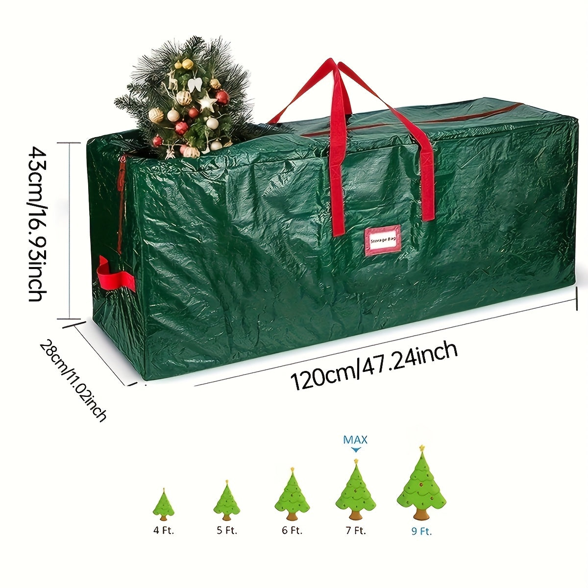 Big Holiday Tree Storage Bag Waterproof Polyester Container