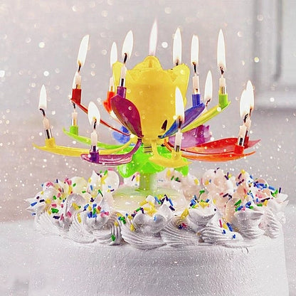 Colorful Blooming Birthday Candle