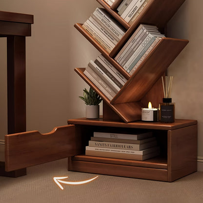 Tall Wooden Bookshelf - Compact Home Storage Unit