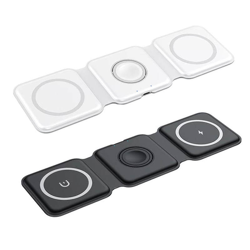 Compact 3-in-1 Portable Wireless Charging Pad