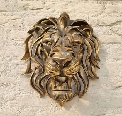 Stylish Lion Head Metal Wall Decor