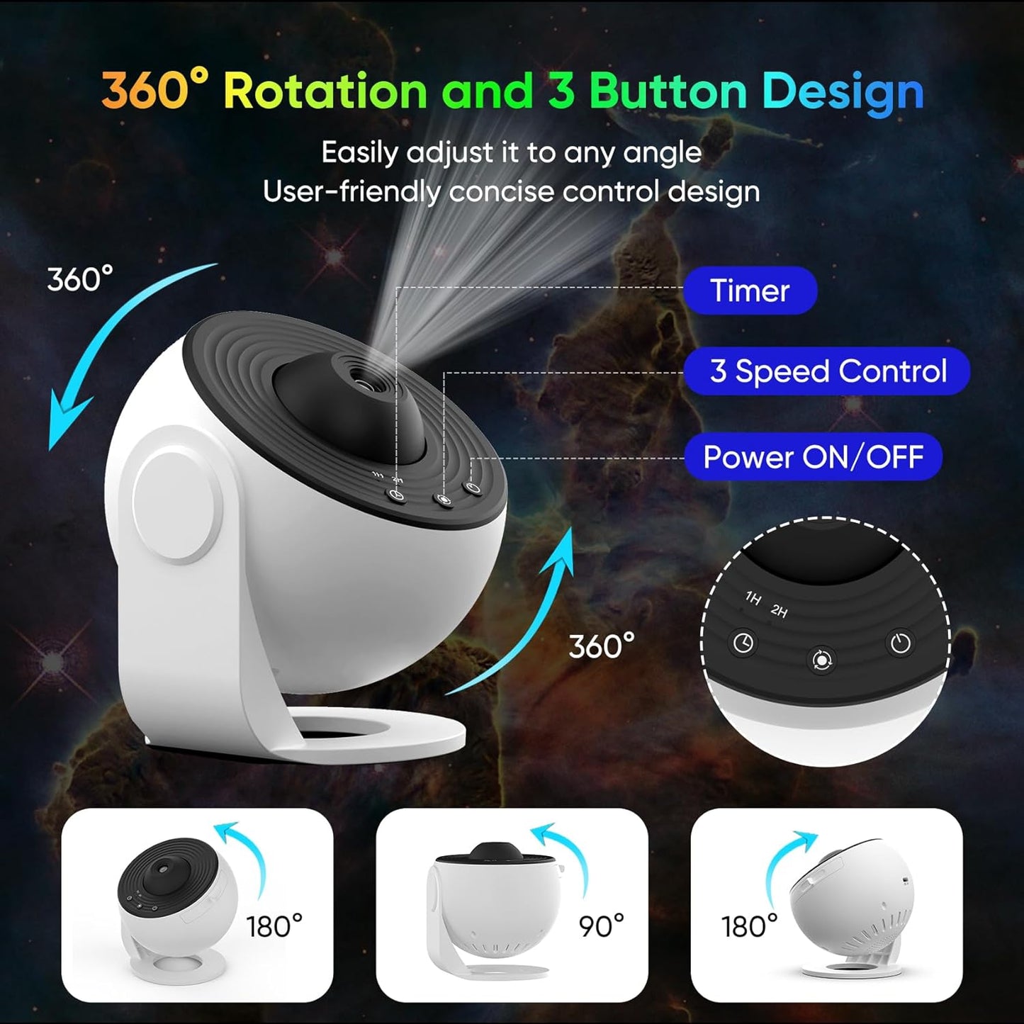 Cosmic Star Light Projector Galaxy Night Lamp