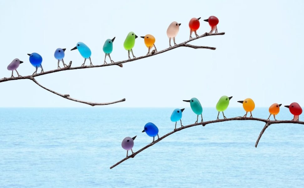 Vibrant Glass Bird Decoration - Natural Style Wall Hanging
