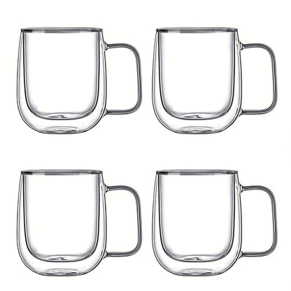 Insulated Double Wall Glass Mug - Clear Borosilicate Coffee Cup