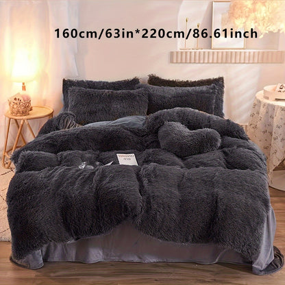 Soft Plush Velvet Duvet Cover Set for Cozy Bedding