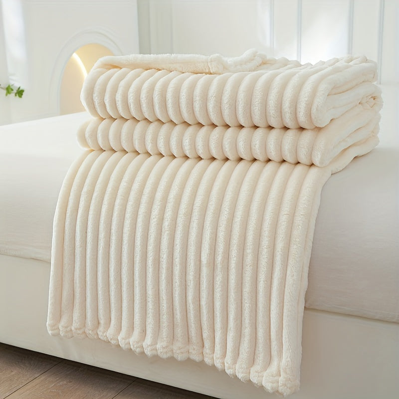 Cozy Ribbed Throw Blanket