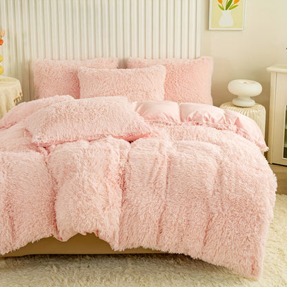 Cozy Fesara Plush Duvet Cover Set with Zipper
