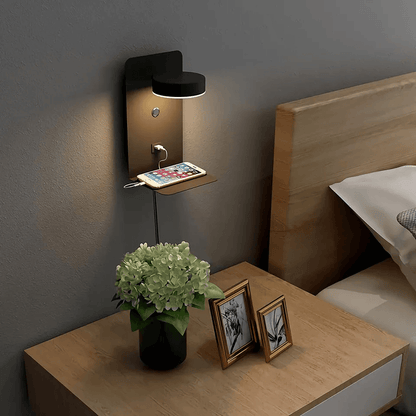 Flexible Table Lamp with USB Charger and Storage - Fesara