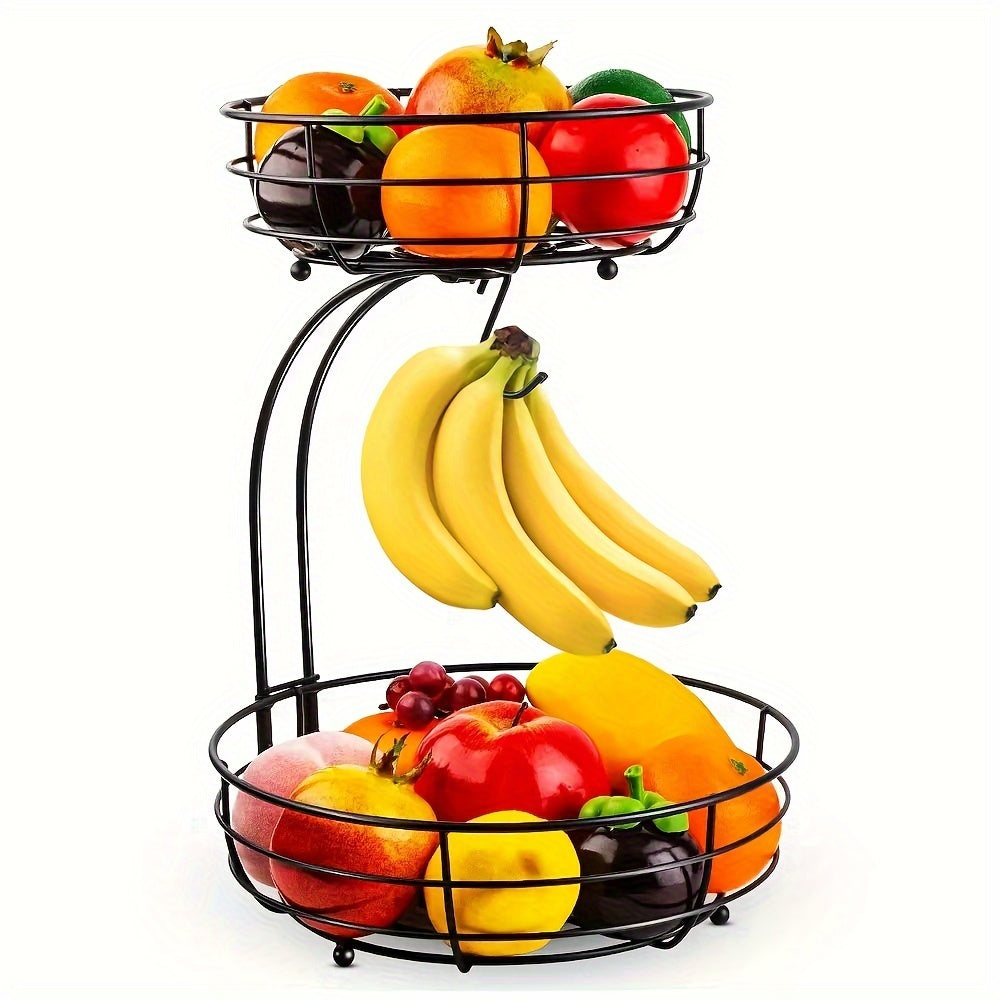 Stainless Steel Oval Fruit Holder with Storage - Fesara