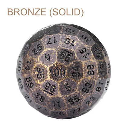 Unique Metal 100 Side Dice for Party Games