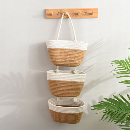 Natural Fiber 3-Tier Storage Basket