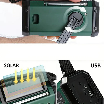 Portable Solar Radio with USB Charger and Flashlight