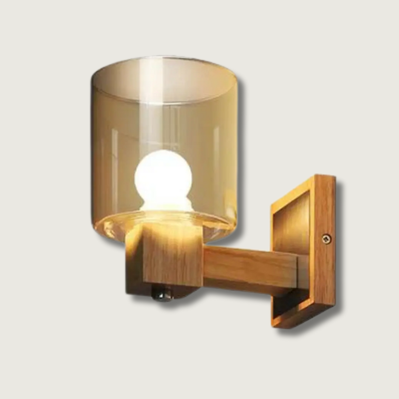 Traditional Wooden Wall Lamp with Soft Warm Lighting - Fesara