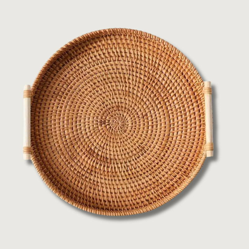 Natural Fiber Rattan Serving Tray - Fesara