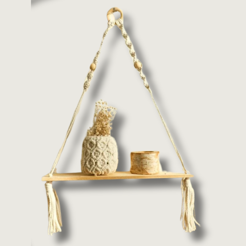 Rustic Macrame Wood Wall Decor - Fesara