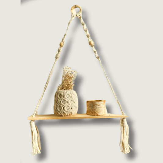 Rustic Macrame Wood Wall Decor - Fesara