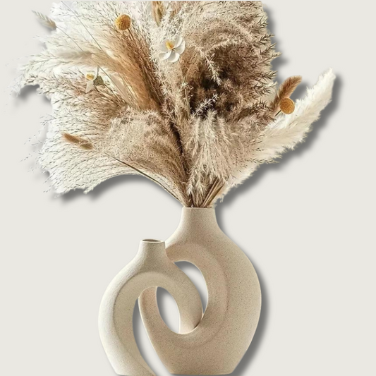 White Ceramic Vase Set - Fesara
