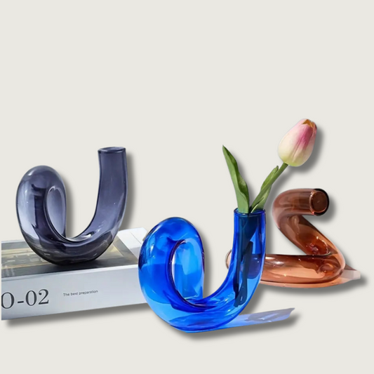 Elegant Clear Glass Decor Vase - Fesara