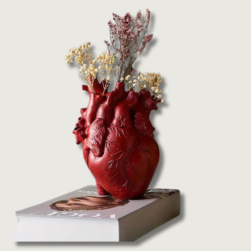 Lovely White Heart Shaped Vase - Fesara
