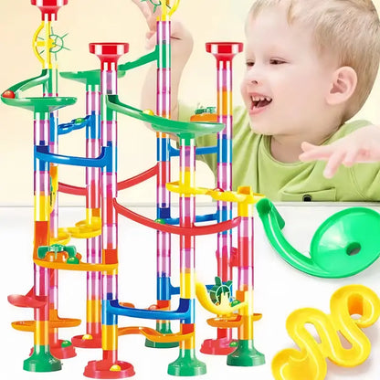Colorful Marble Run Building Blocks Play Set