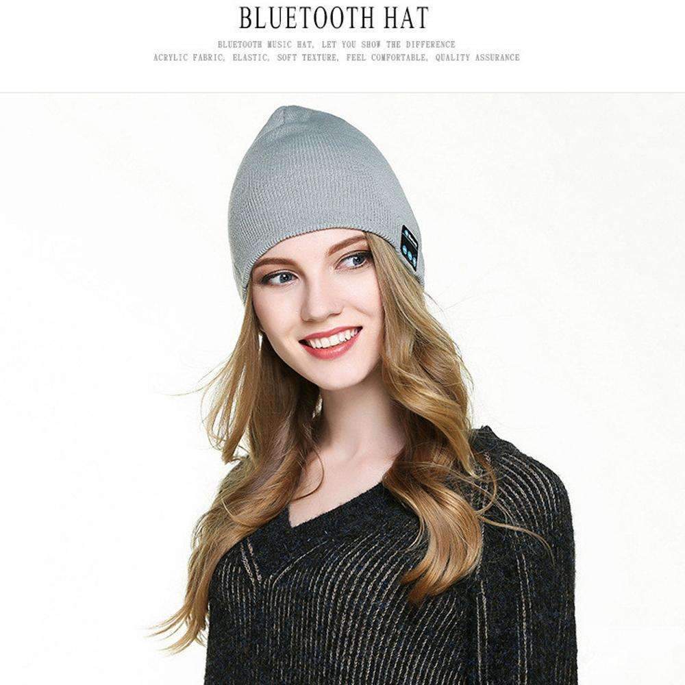 Warm Beanie Hat with Wireless Bluetooth Earphones and Mic